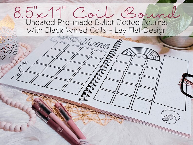 The Simple: Undated Pre-made Bullet Dotted Journal | Dot Grid Notebook ...