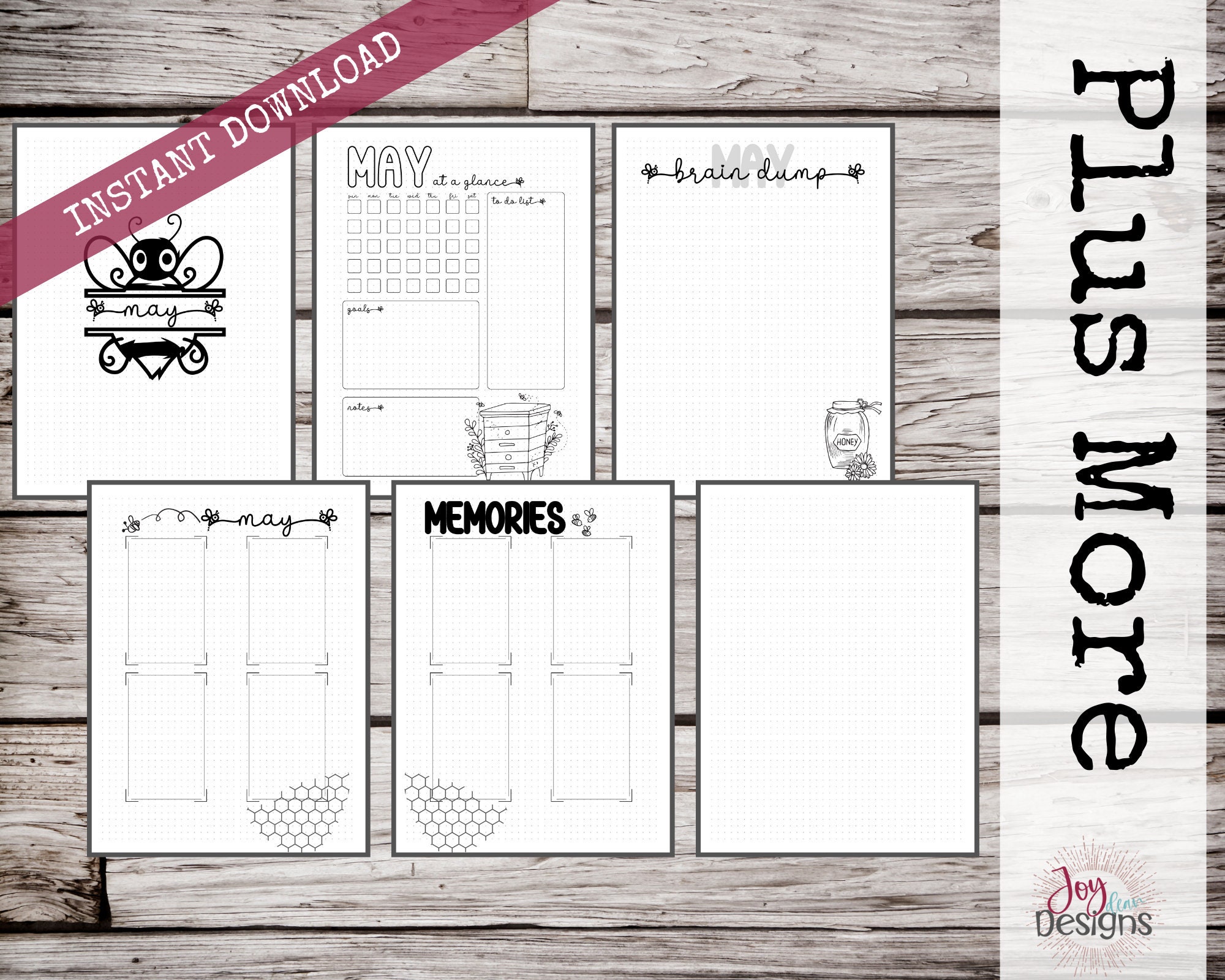 May Premade Bullet Dotted Journal Planner Pages | Instant Download ...