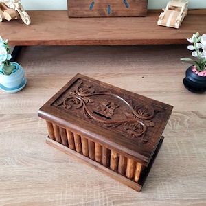 Hand Carved Puzzle Box, Walnut Secret Lock Box, Piggy Banks for Kids, Cash Box, Piggy Box, Wooden Cash Box, Coin Bank, Kids Piggy Bank