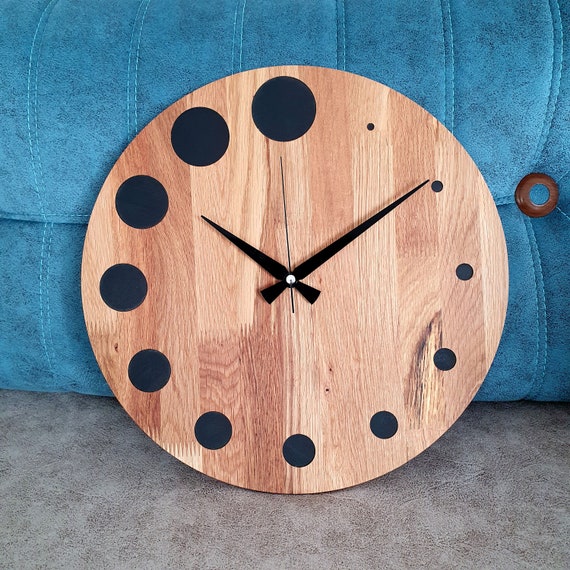 Modern Oak Wall Clock 15'' Wall Clock Handmade Etsy