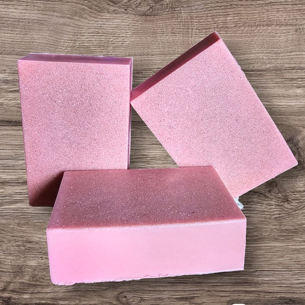 THE FAE Soap Bar  / fruity scent / WATERMELON kiss/ exfoliation /  cleansing / hydration / skin softening / handmade / goat milk / oatmeal