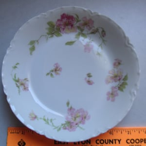 Vintage Ersatz Haviland Co. Schleiger 59 Suppensalat Schüssel Limoges Frankreich 7,5 &quot;rosa Blumen