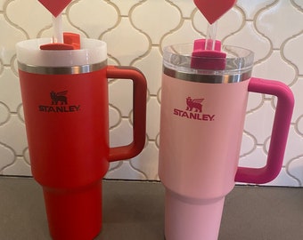 2x Stanley tumbler heart shaped straw covers 3D printed