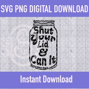 Frasco de conserva SVG PNG: Archivo recortado para decoración de cocina divertida (descarga digital)