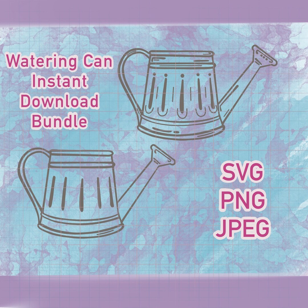 Watering Can SVG PNG JPEG Digital Download, Watering Can Clipart