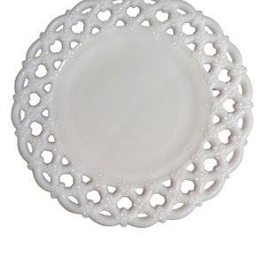 Antique Westmoreland Milk Glass Plate Forget Me Not luncheon plate dish