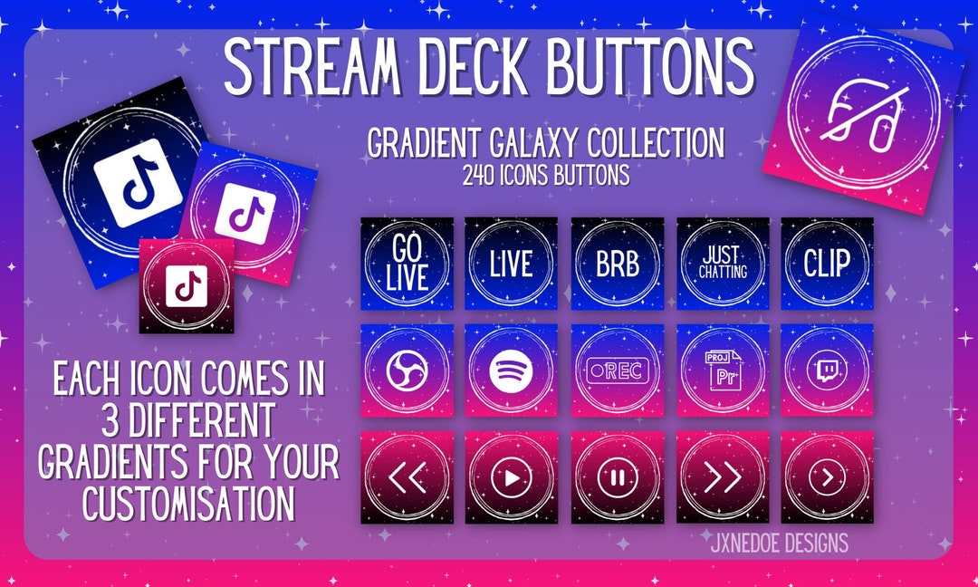 Stream Deck Icons Stream Deck Buttons Gradient Galaxy - Etsy