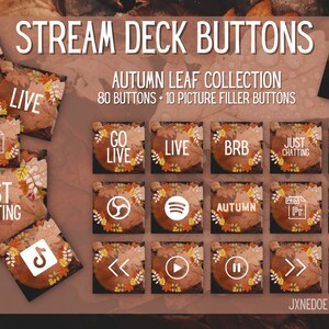 Íconos de Autumn Leaf Stream Deck: 90 botones PNG (descarga digital)
