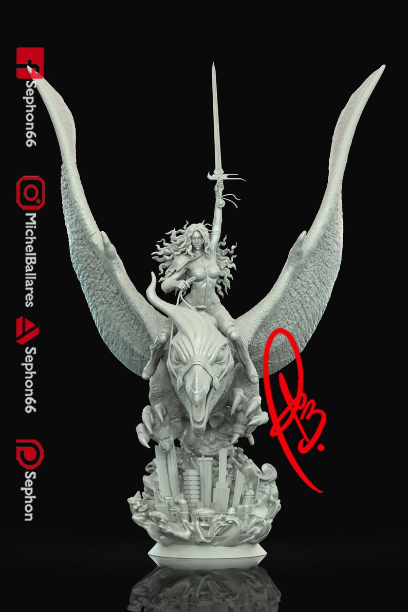 Taarna Heavy Metal 3D Printed Resin Statue Bust Sculpture Etsy