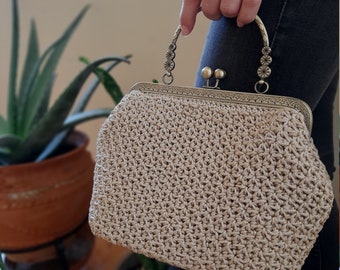 Handmade Crochet Bag | Knitted Bag | Luxury Bag | Beige Star