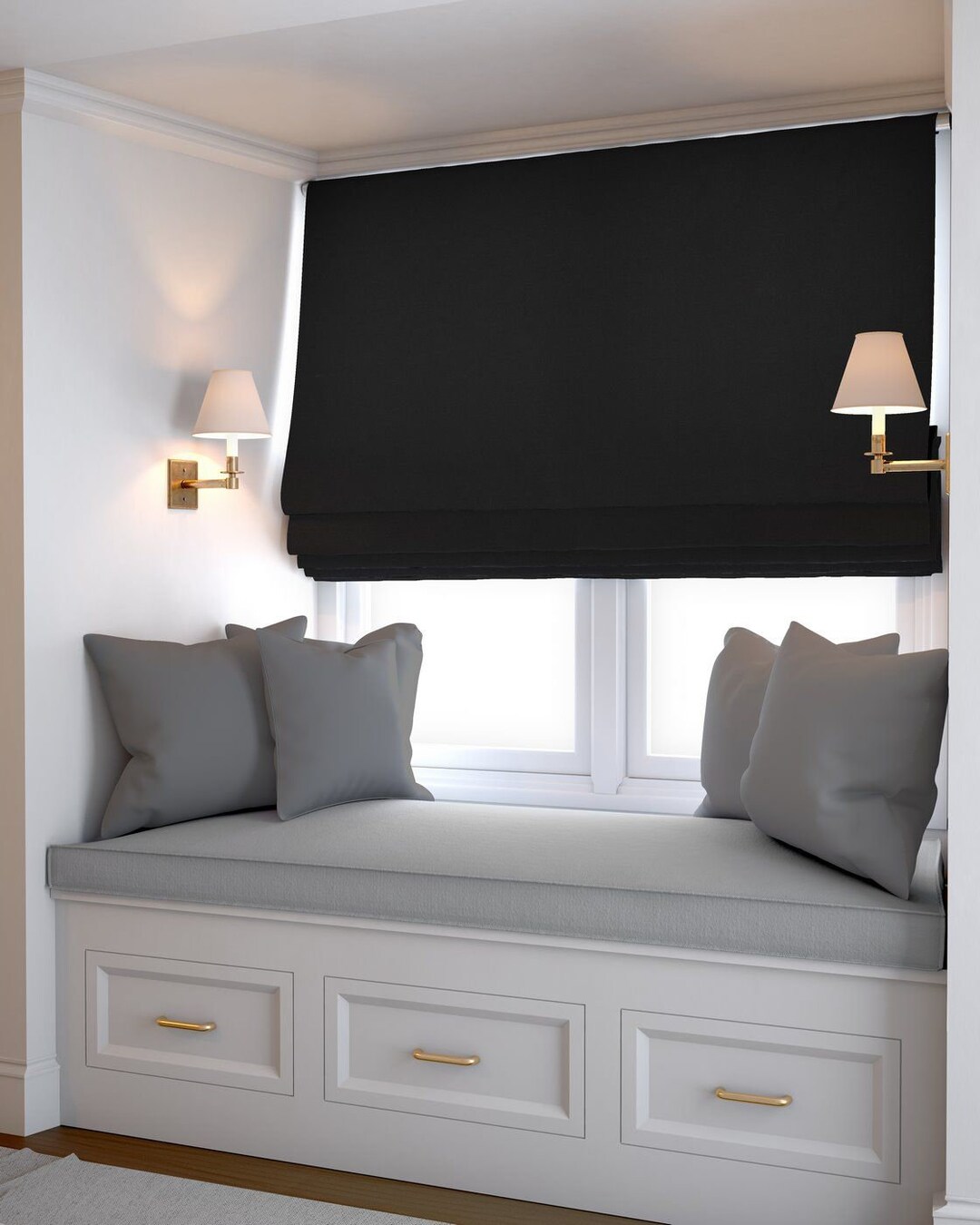Custom Black Roman Blind Ukluxury Custom Roman Blind for Living