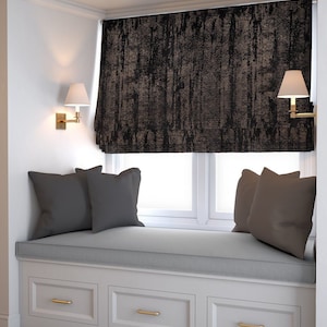 Custom schwarz und gold Roman blind UK| Luxus Custom Roman Blind für Wohnzimmer| Schlafzimmer Roman blind UK| Römische Blinde nach Maß