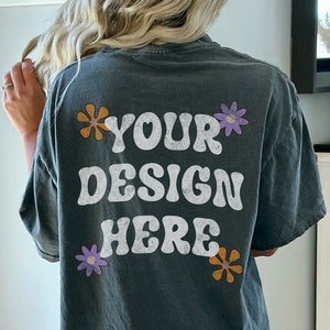 Comfort Colors C1717 PEPPER Shirt Mockup, Back Of Shirt Mockup, Oversized Comfort Colors Mock Ups, Back Mockup, Backside Mockup