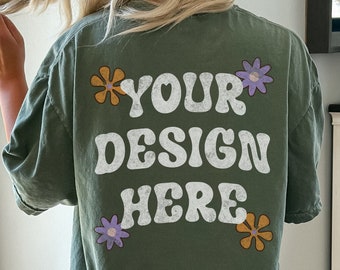 Comfort Colors C1717 MOSS Shirt Mockup, Rückseite Mockup, Oversized Comfort Colors MockUps, Rückseite Mockup