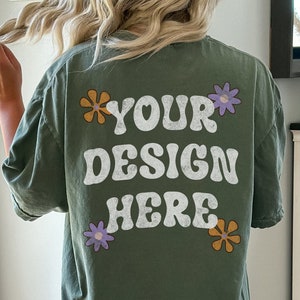 Comfort Colors C1717 MOSS Shirt Mockup, Back Of Shirt Mockup, Oversized Comfort Colors Mock Ups, Back Mockup, Backside Mockup