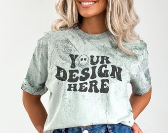 Comfort Colors 1745 Fern, Comfort Colors Color Blast, Fern Mockup, Green Shirt Mockup, Comfort Color Mockup, Tye Dye Tshirt Mockup