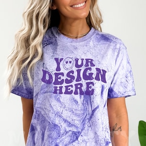 Comfort Colors 1745 Amethyst, Comfort Colors Color Blast, Amethyst Mockup, Purple Shirt Mockup, Comfort Color Mockup, Tye Dye Tshirt Mockup