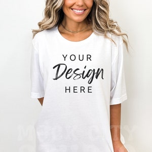 White Bella Canvas 3001 Mockup, Tshirt Mockup, Styled Shirt Mockup, Oversized Mockup, Womens mockup, White Shirt Mockup, White Tshirt mock