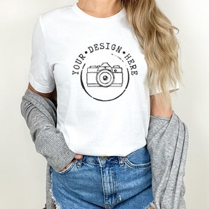 Bella Canvas 3001 mockup | Bella Canvas white shirt mock up | T-shirt mock up | Model mock up | Bella Canvas 3001 mockups | Trendy Mocks