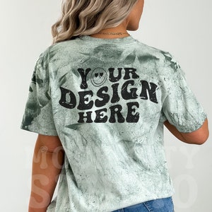 Comfort Colors 1745 Fern, Comfort Colors Color Blast, Back of Shirt Mockup, Green Shirt Mockup, Comfort Color Mockup, Tye Dye Tshirt Mockup