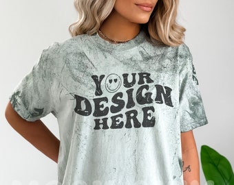 Comfort Colors 1745 Fern, Comfort Colors Color Blast, Fern Mockup, Green Shirt Mockup, Comfort Color Mockup, Tye Dye Tshirt Mockup