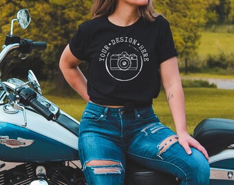 Mockup Bella Canvas 3001 zwart | Buitenmodel (digitale mock-up)