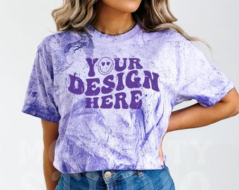 Comfort Colors 1745 Amethyst, Comfort Colors Color Blast, Amethyst Mockup, Purple Shirt Mockup, Comfort Color Mockup, Tye Dye Tshirt Mockup