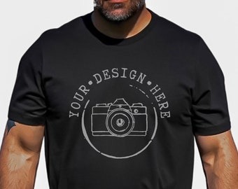 Black Bella Canvas 3001, Mens Shirt Mockup, Male Mockup Model, Male Styled Mockup, T shirt Mockup