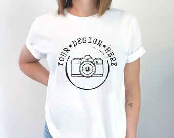 Bella Canvas 3001 White T-Shirt Mockup | Model Mockup (PNG)
