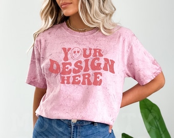 Comfort Colors 1745 Clay, Comfort Colors Color Blast, Clay Mockup, Pink Shirt Mockup, Comfort Color Mockup, Tye Dye Tshirt Mockup