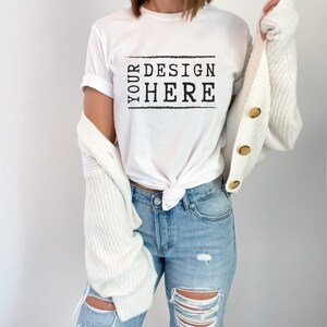 Bella Canvas 3001 mockup | Bella Canvas white shirt mock up | T-shirt mock up | Model mock up | Bella Canvas 3001 mockups | Trendy Mocks