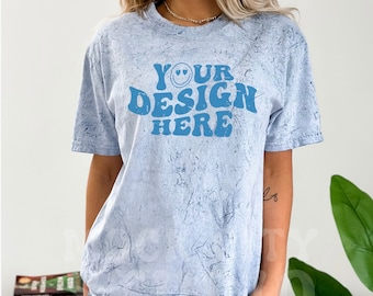 Comfort Colors 1745 Ocean, Comfort Colors Color Blast, Ocean Mockup, Blue Shirt Mockup, Comfort Color Mockup, Tye Dye Tshirt Mockup