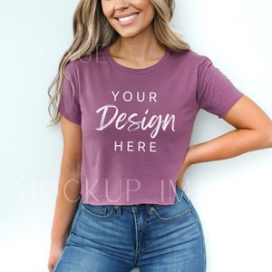 Next Level 5080 Mockup, Shiraz Purple 5080 Crop Top Mockup, Cropped Tshirt, Womens Festival Crop Top Tee, Next Level POD