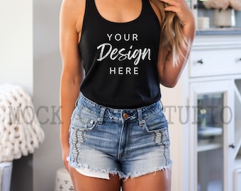 Next Level 1533 Tank Mockup | Black Tank Top (PNG Digital File)