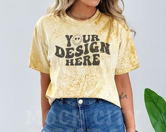 Comfort Colors 1745 Citrine, Comfort Colors Color Blast, Citrine Mockup, Yellow Shirt Mockup, Comfort Color Mockup, Tye Dye Tshirt Mockup
