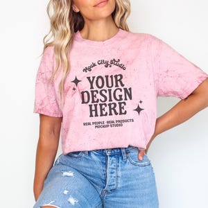 Comfort Colors 1745 Clay Color Blast Mockup, 1745 Red TShirt Model Mockup, Unisex Tie Dye Shirt Mockup, Comfort Colors Tee Mockup