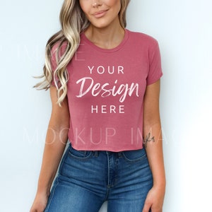 Next Level 5080 Mockup, Smoked Paprika 5080 Crop Top Mockup, Cropped Tshirt, Womens Festival Crop Top Tee, Next Level POD