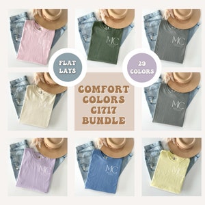 Comfort Colors Mockup Bundle, Flat Lay Shirt Mockup Bundle, Comfort Colors C1717 Mock Bundle, Comfort Colors Shirt Mockup