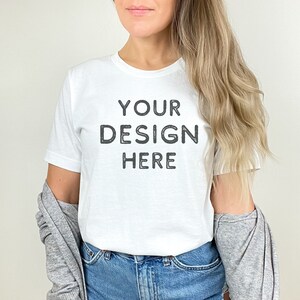 Bella Canvas 3001 mockup | Bella Canvas white shirt mock up | T-shirt mock up | Model mock up | Bella Canvas 3001 mockups | Trendy Mocks