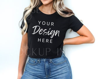 Next Level 5080 Mockup, Black 5080 Crop Top Mockup, Cropped Tshirt, Womens Festival Crop Top Tee, Next Level POD