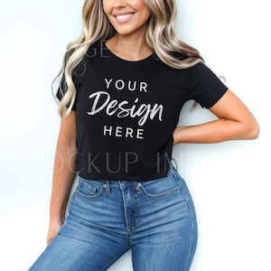 Next Level 5080 Mockup, Black 5080 Crop Top Mockup, Cropped Tshirt, Womens Festival Crop Top Tee, Next Level POD