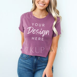 Next Level 5080 Mockup, Shiraz Purple 5080 Crop Top Mockup, Cropped Tshirt, Womens Festival Crop Top Tee, Next Level POD