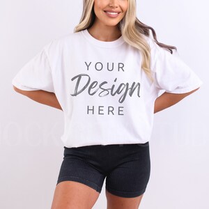 Comfort Colors White T Shirt Mockup C1717 Shirt Mockup Model Mockup Comfort Colors Tee Mock, POD Mockup, Oversized Mockup Print on Demand