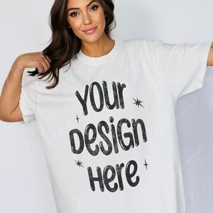 Comfort Colors C1717 White Shirt Mockup, Oversized Mockup, White Tshirt Mockup, Comfort Colors Model Mockup