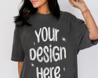 Comfort Colors C1717 Pepper Shirt Mockup, Oversized Mockup, Pepper Tshirt Mockup, Comfort Colors Modell Mockup