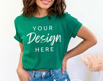 Bella & Canvas 3001 Tshirt Mockup Bella Canvas Green Shirt - Etsy