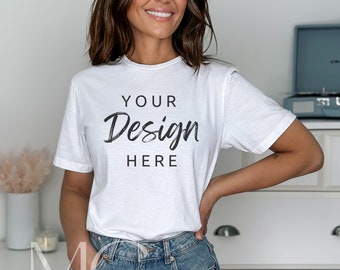 Gildan White Tshirt Mockup, Gildan 64000 Mockup, Soft Style T Shirt Mock up, White Tshirt Mockup