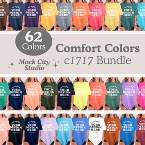Comfort Colors Tshirt Mockup Bundle, C1717 T-Shirt Mockup Bundle, 62 Colors, Comfort Colors Simple Collection Neutral Model Mockups