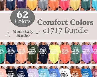 Comfort Colors Tshirt Mockup Bundle, C1717 T-Shirt Mockup Bundle, 62 Colors, Comfort Colors Simple Collection Neutral Model Mockups