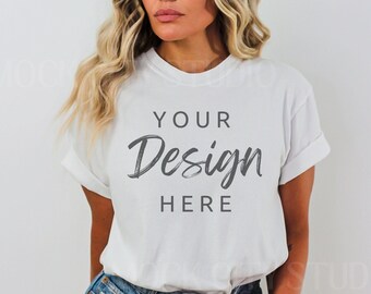Comfort Colors C1717 White Shirt Mockup, Tshirt Mockup, White  c1717, White TShirt Model Mockup, Comfort Colors Shirt Mockup, Trendy mock